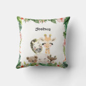 Coussin Gold Safari Friends | Aquarelle Florale (Verso)