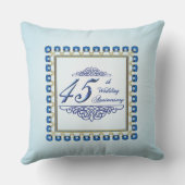 Coussin Gold Sapphire Bleu 45e anniversaire Mariage Jeu (Verso)