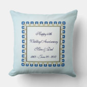Coussin Gold Sapphire Bleu 45e anniversaire Mariage Jeu (Recto)