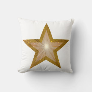 Coussin "Gold" Star imprimé à lancer carré blanc
