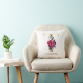 Coussin Gold T Monogramme Floral Bourgogne Rouge et Navy B (Chaise)