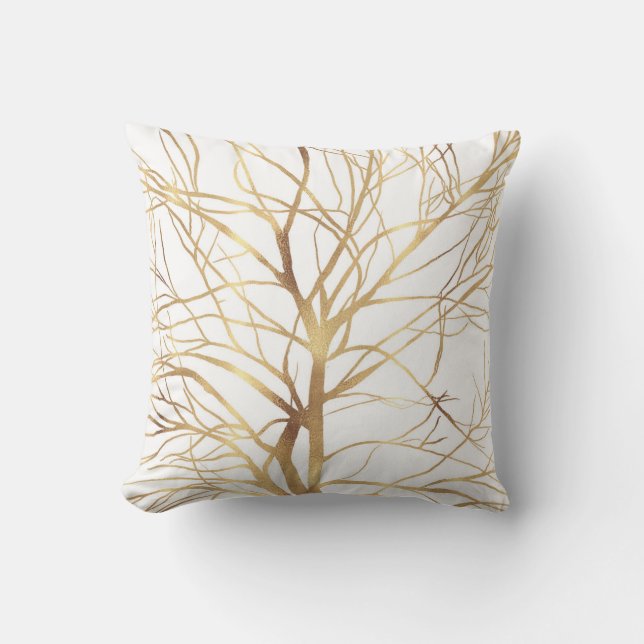 Coussin Gold Tree Silhouette (Recto)