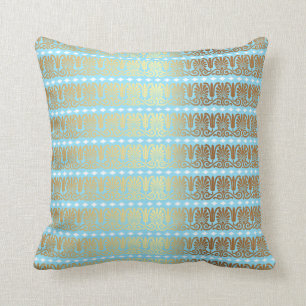 Coussin Gold Turquoise Aquamarine Blue Metallic Royal Vip