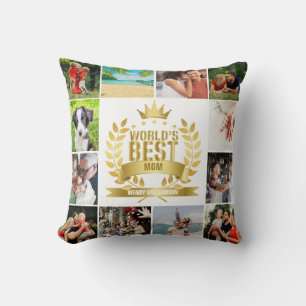 Coussin Gold World's Best Mother 12 Photo Collage