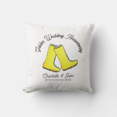 Coussin Golden 50e anniversaire Mariage jaune botte bien (Recto)