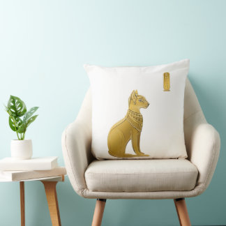 Coussin Golden Bastet - Déesse égyptienne de la protection