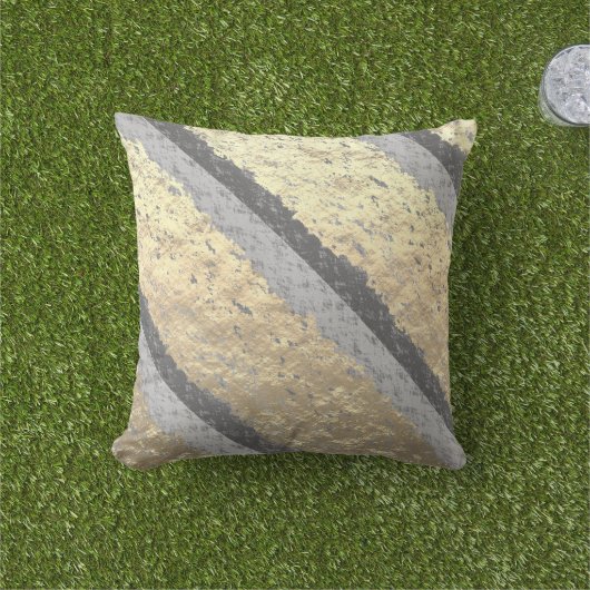 Coussin Golden Foil Gris scintillant brillant Élégant Cool (Herbe)