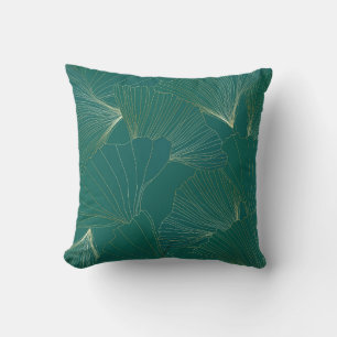 Coussin Golden Ginkgo Feuille Art Déco