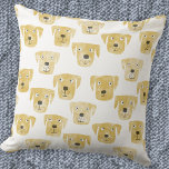Coussin Golden Labrador Retriever Chien<br><div class="desc">Aquarelle de l'adorable Golden Labrador Retriever dogs,  parfait pour les amoureux des animaux de compagnie,  les marcheurs de chiens,  les toiletteurs de chiens et les vétérinaires. Art original de Nic Squirrell.</div>