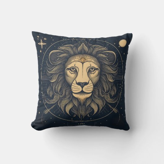Coussin Golden Leo Zodiac (Recto)