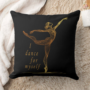 Coussin Golden Line Art Ballerina - Je Danse Pour Moi