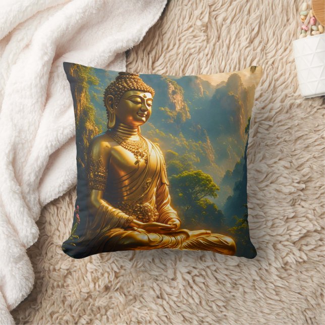 Coussin Golden Meditation in the Thai Peaks (Couverture)