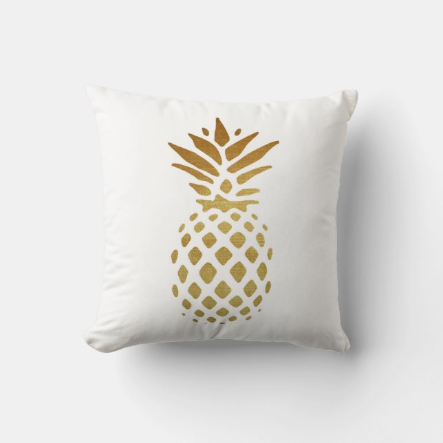 Coussin Golden pineapple, Fruit en or (Recto)