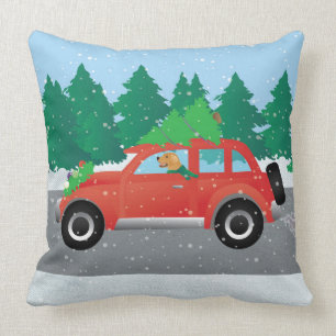 Coussin Golden Retriever Chien conduisant une voiture - Ar