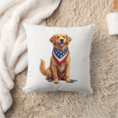 Coussin Golden Retriever July 4th Vintage Patriotic Tee 2 (Couverture)