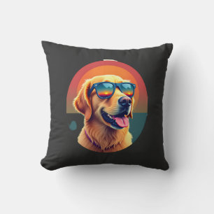 Coussin Golden Retriever pour enfants garçons filles lunet
