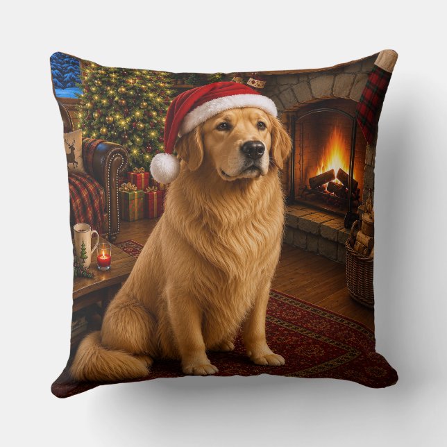 Coussin Golden Retriever Vacances  (Verso)