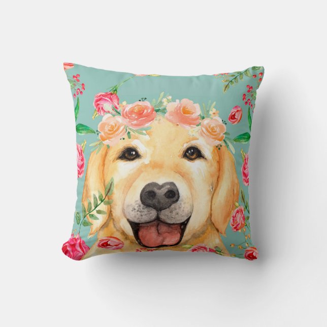 Coussin Golden retriever vintage (Recto)