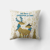 Coussin Golden Shine Noël Arbres Reindeer Couple Baby (Verso)