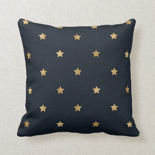 Coussin Golden Stars on Midnight Black