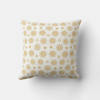 Coussin  Golden Sun and Star Pattern