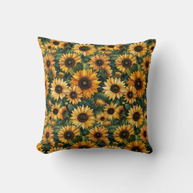 Coussin Golden Sunflower Bliss (Recto)