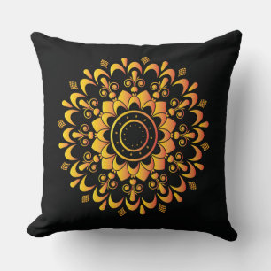 Coussin Golden Unique Mandala Design
