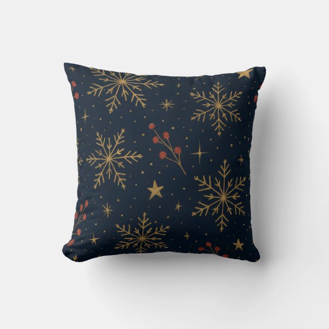 Coussin Golden Winter Glow Pattern | Holiday (Recto)