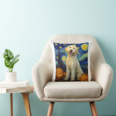 Coussin Goldendoodle Chien Mignon Halloween Jack O Lantern (Chaise)