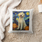 Coussin Goldendoodle Chien Mignon Halloween Jack O Lantern (Couverture)