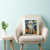 Coussin Goldendoodle Chien Mignon Halloween Jack O Lantern (Chaise)