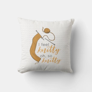Coussin Goldenrod Jaune Je Me Sens Knitty, Oh So Knitty