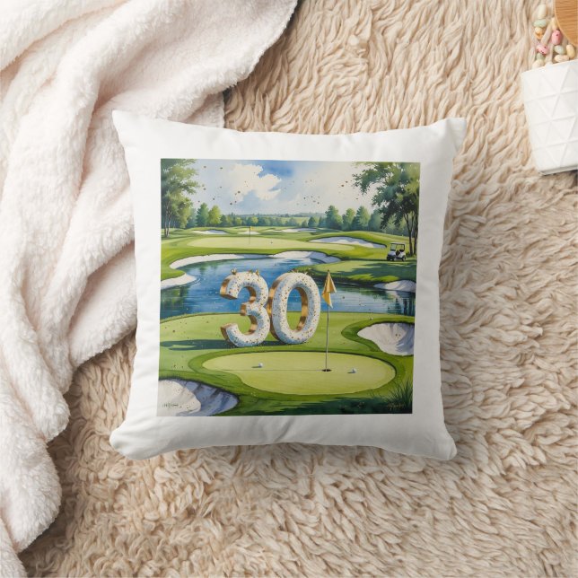 Coussin Golf 30e anniversaire sur terrain de golf (Couverture)