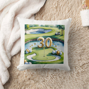 Coussin Golf 30e anniversaire sur terrain de golf