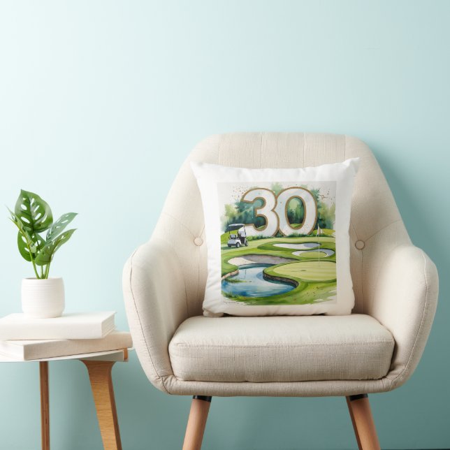 Coussin Golf 30e anniversaire sur terrain de golf (Chaise)