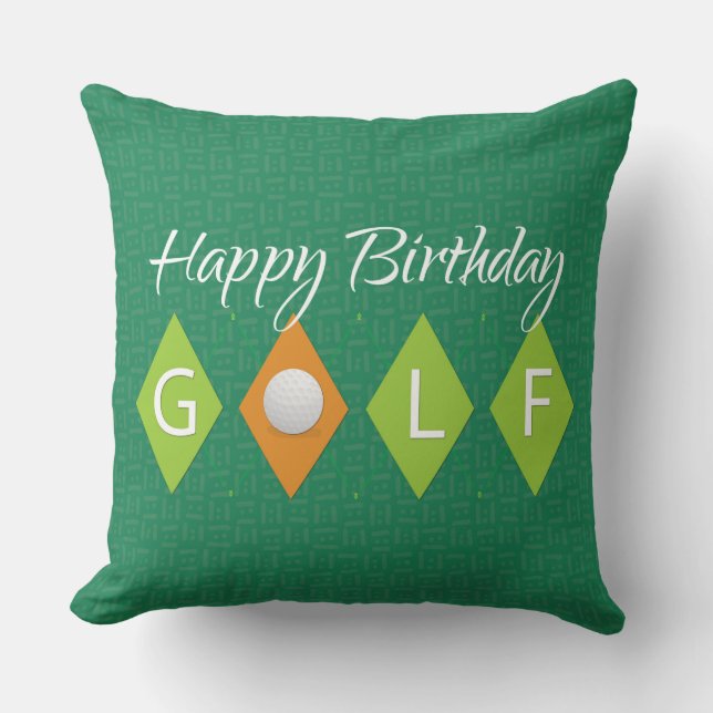 Coussin Golf Anniversaire Diamant Vert Formes (Recto)