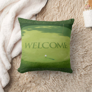 Coussin Golf Bienvenue sur gazon vert