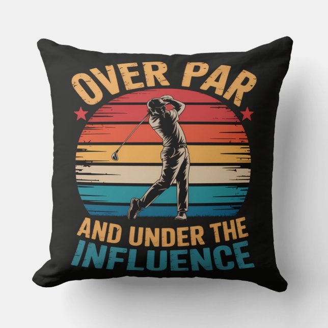 Coussin Golf drôle buvant (Recto)