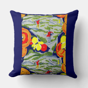 Coussin golf et fleurs