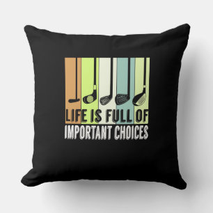 Coussin Golf Funny Life Choices Clubs