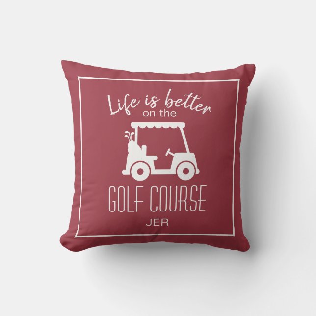 Coussin Golf Golf Course Citation La vie est mieux Rouge B (Recto)