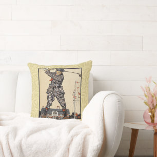 Coussin Golf Golfeur Vintage Antique Golf
