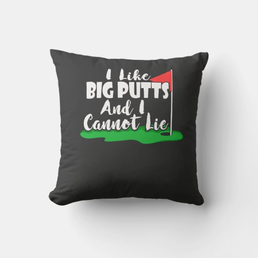Coussin Golf - j'aime de grands putts (Recto)