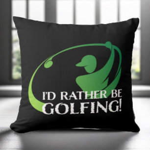 Coussin Golf Joueur de Golf Golfeur Moderne Sports Noir Ve