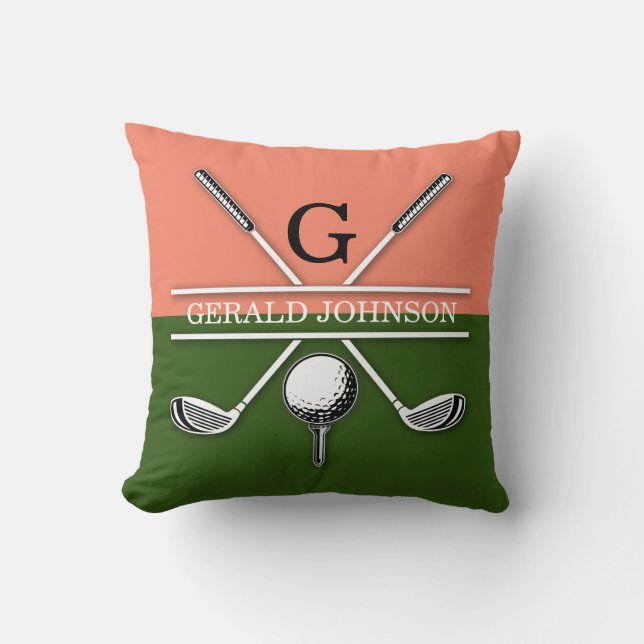 Coussin Golf Monogramme Design Jeu d'oreiller (Recto)