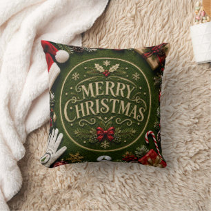 Coussin Golf Noël sur gazon vert