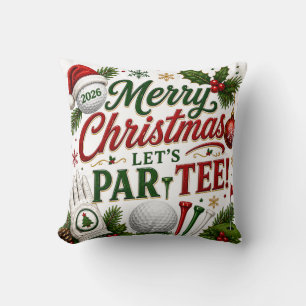 Coussin Golf Noël sur gazon vert