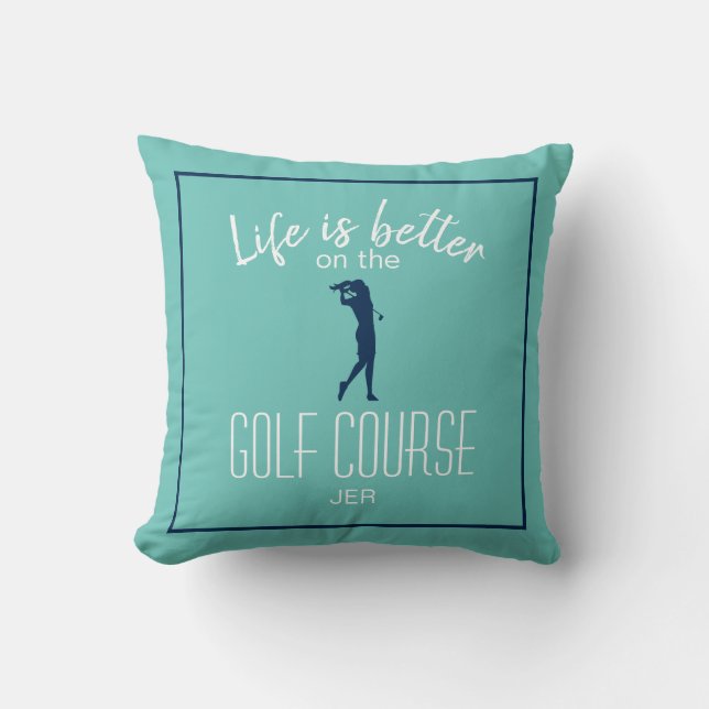 Coussin Golfeuse Lady Golf Course Citation Monogramme (Recto)