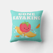 Coussin Gone Kayaking mignonne fraise (Verso)
