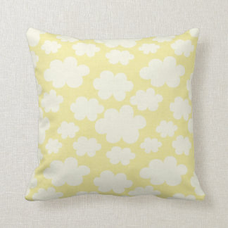 Coussin gonflé blanc jaune de nuages